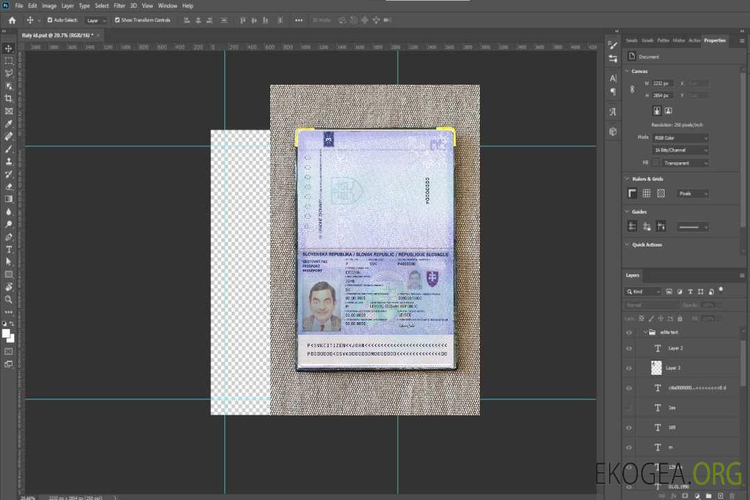 Look photo du passeport slovaque 2012 template Look photo du passeport slovaque 2012 template